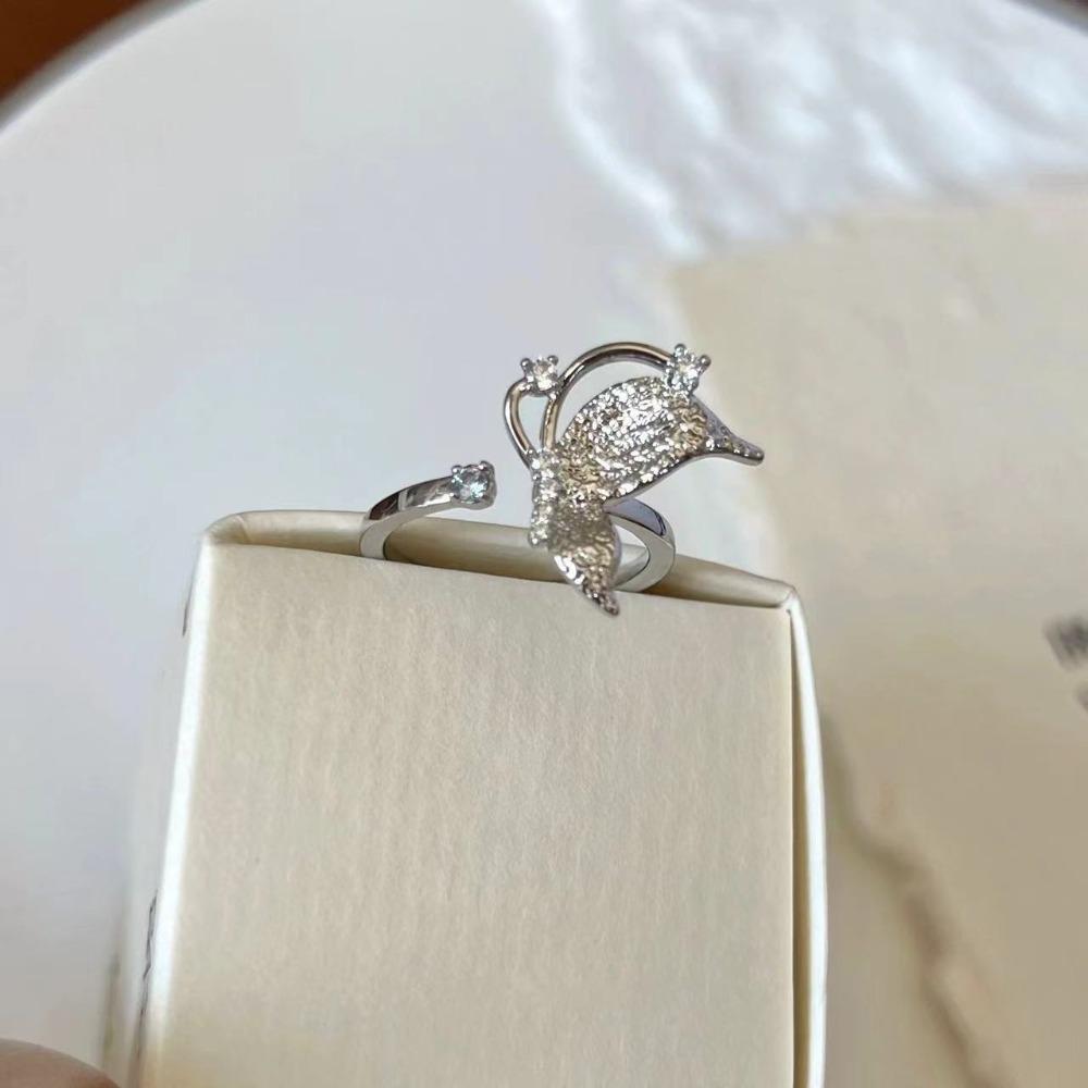 Французское ретро синее кольцо-бабочка, чувство дизайна, темперамент, личность, простое, холодное чувство, универсальное кольцо