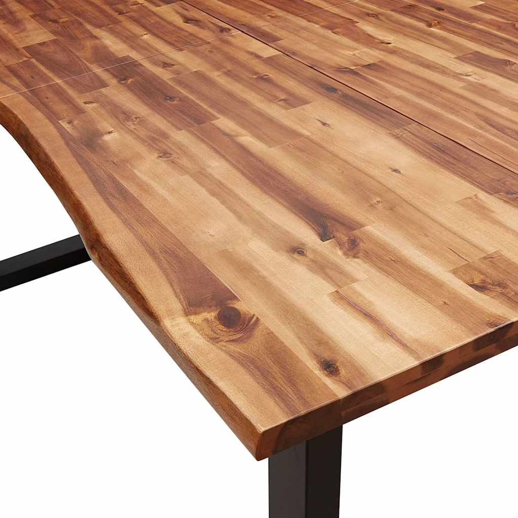 3 Piece Dining Set with Live Edge Solid Acacia Wood