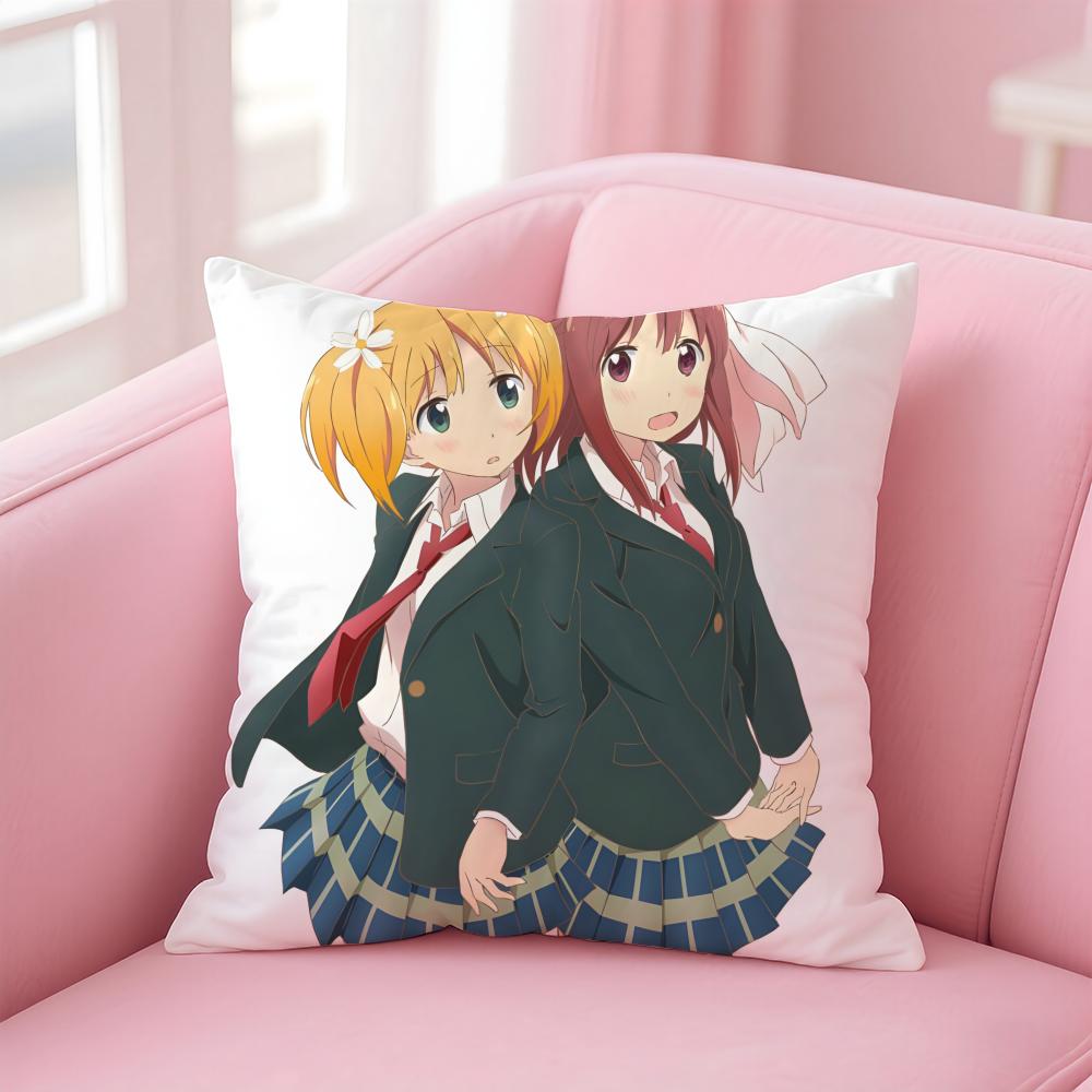 Подушка T-Trick Sakura Trick Подушка для аниме Юри Наволочка из льна Мягкий декор для дивана Домашней комнаты