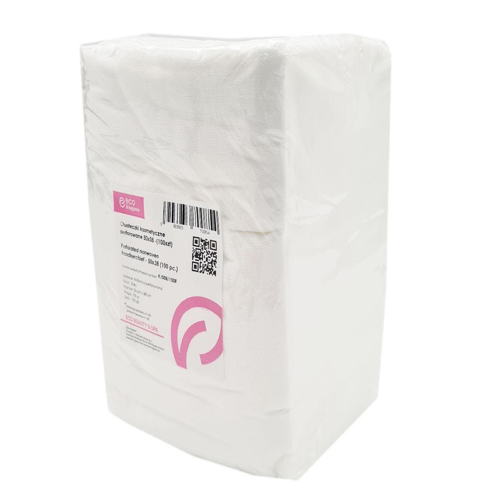 Perforated Nonwoven Cosmetic Wipes White 38cm x 50cm 100pcs