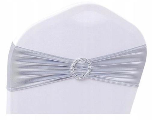 Silver Bow Headband Elastic For Chair