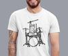 Cute Cat Playing Drums Men T-Shirt, Drummer Shirt Animal Lover Gift Unisex Tee