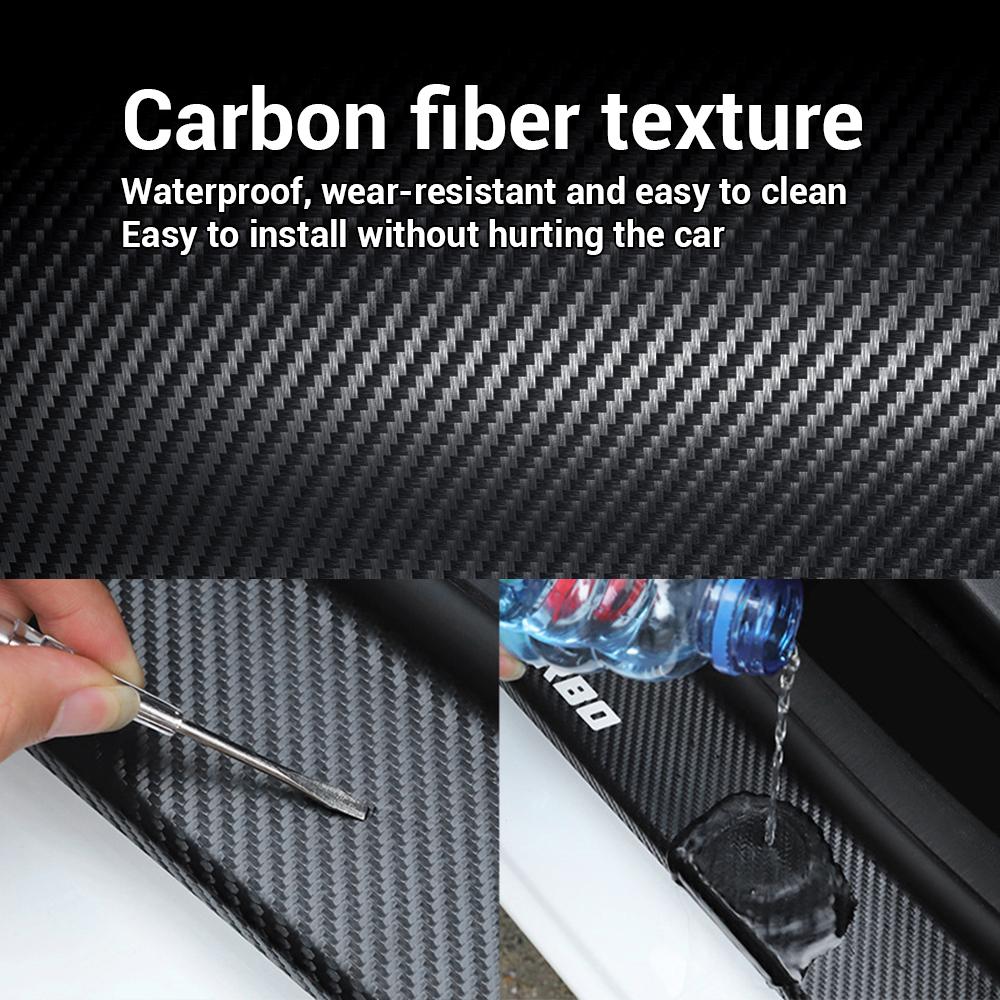 SVLHP1 Car Carbon Fiber Rear Bumper Trunk Protection Stickers for Volkswagen VW GOLF MK6 Polo id6 Tiguan CC PASSAT GTI R Line Scirocco