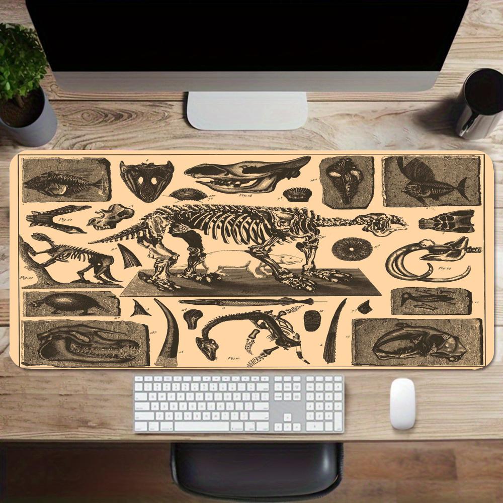 Dinosaur fossil skeleton design mousepad table mat playmat large size keyboard accessories laptop games bedroom mousepad