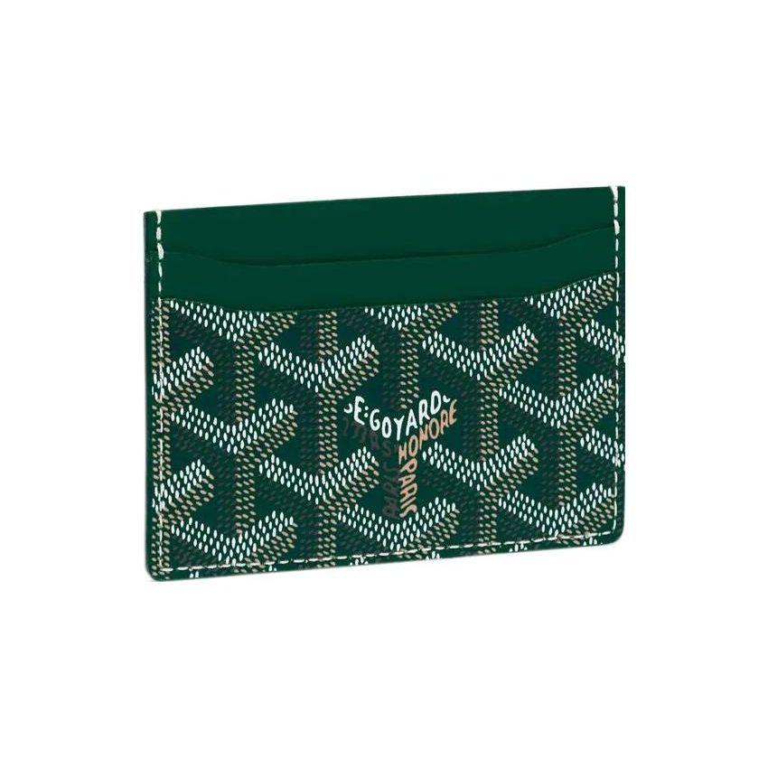 Goyard Кардхолдер Saint-Sulpice с геометрическим узором, напечатанный на холсте и телячьей коже, с цветовыми блоками, унисекс, цвет-1, цвет-2, цвет-3. STSULPPMLTY