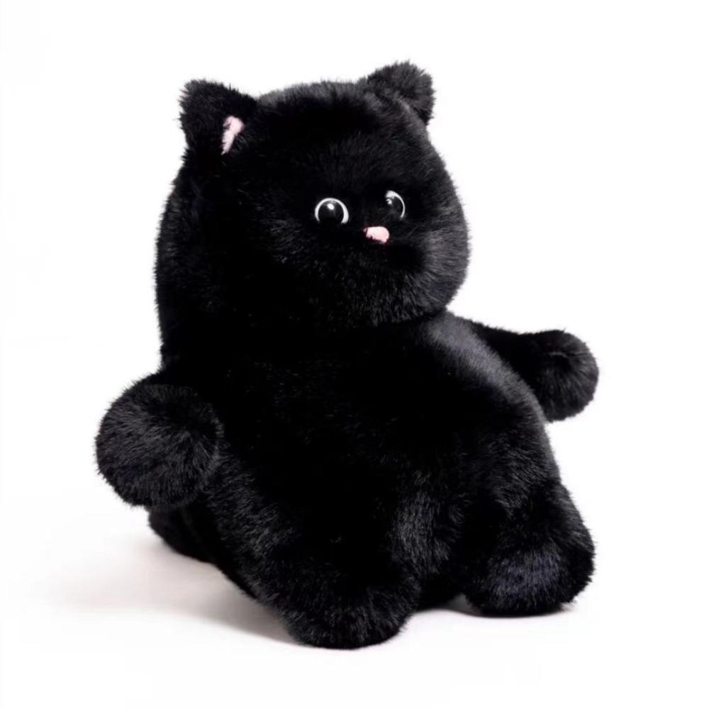 Fluffy Cat Plush Toy Cartoon Cat Stuff Doll Stuffed Toys Black Cat Plush Christmas Gift