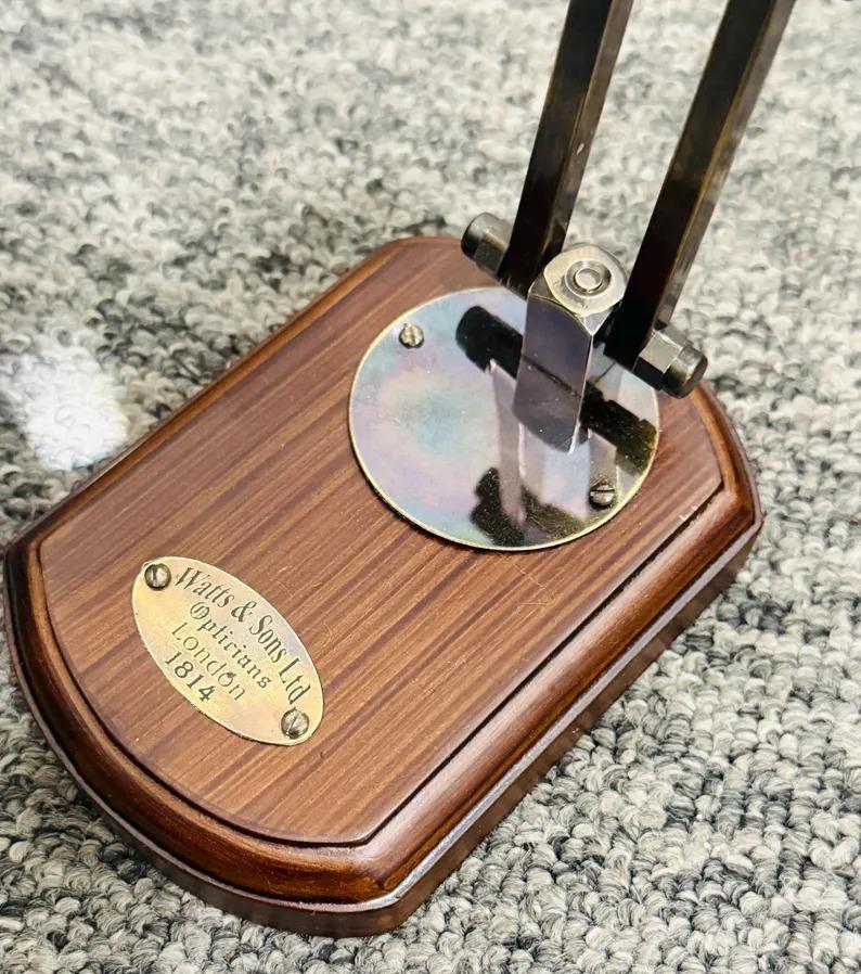 Vintage Table Decor Magnifier Nautical Antique Brass Adjustable Magnifying Glass