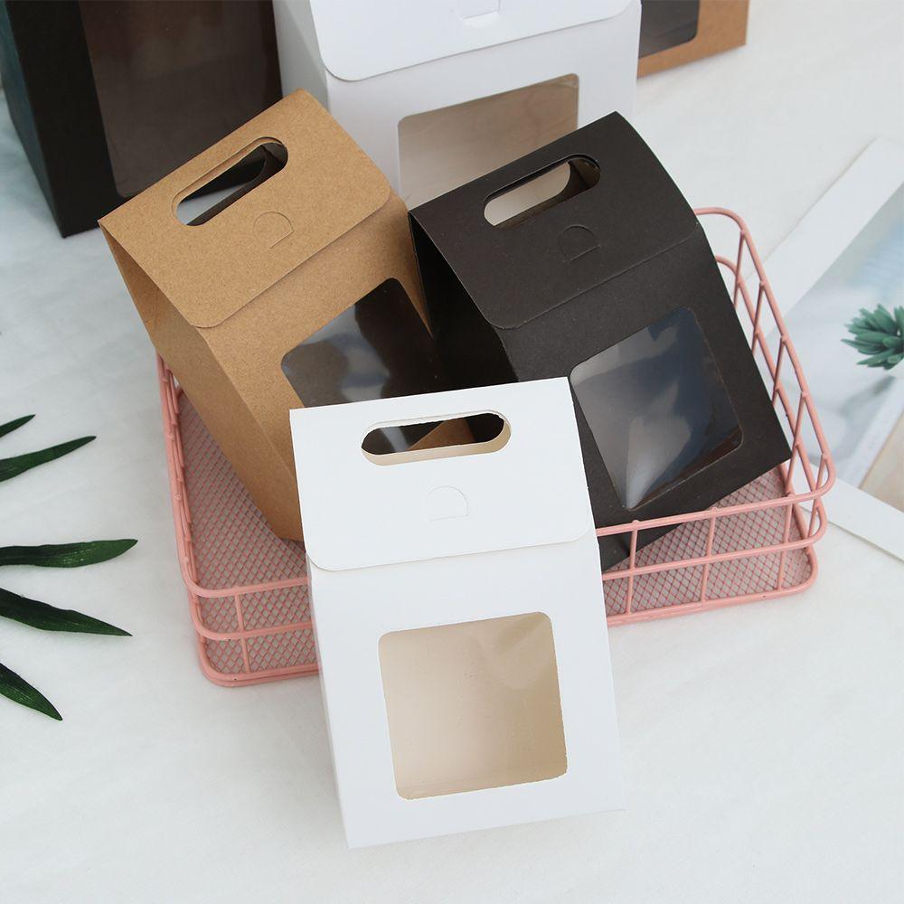 Сувениры для детей, подарок, крафт-бумага, подарочный чехол, бумажная подарочная упаковка, сумка для упаковки конфет, прозрачное окно из ПВХ