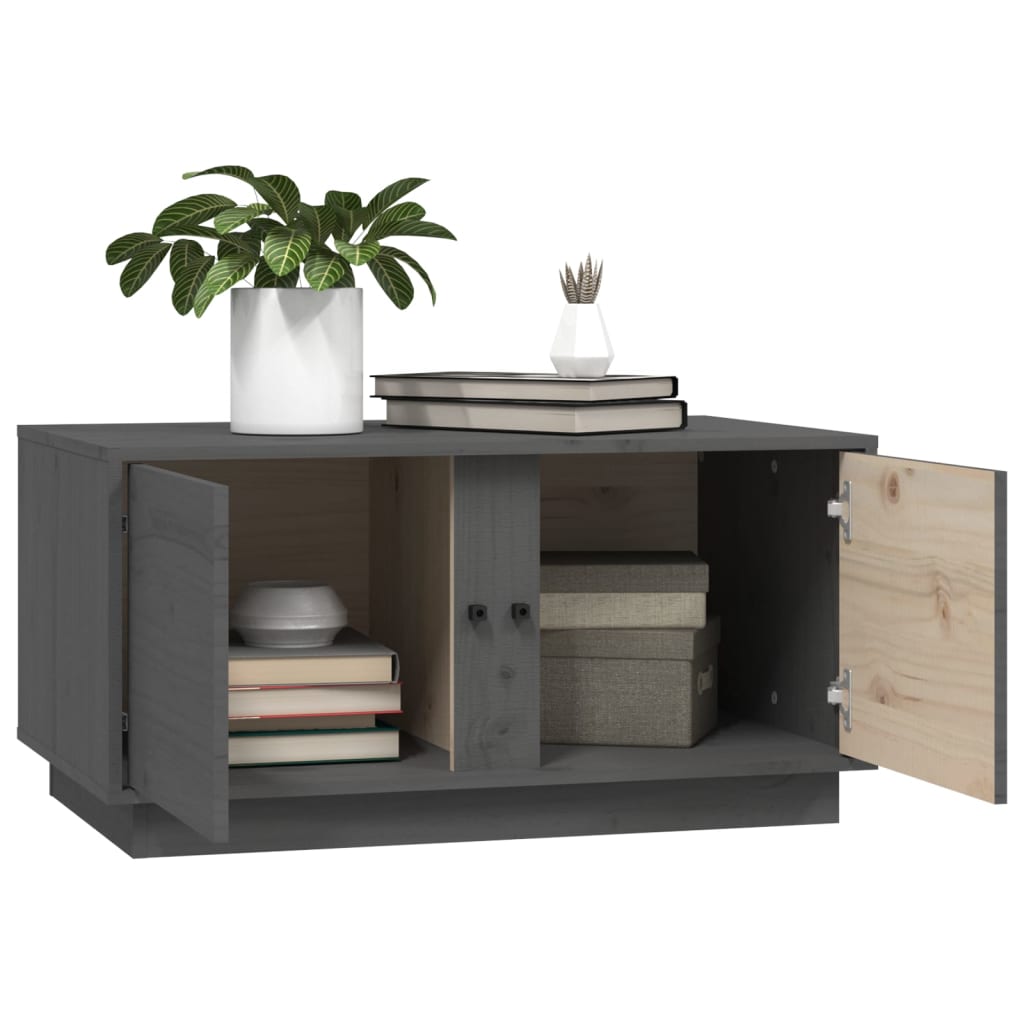 Coffee Table Gray 31.5 x 19.7 x 15.7 in Solid Pine Wood