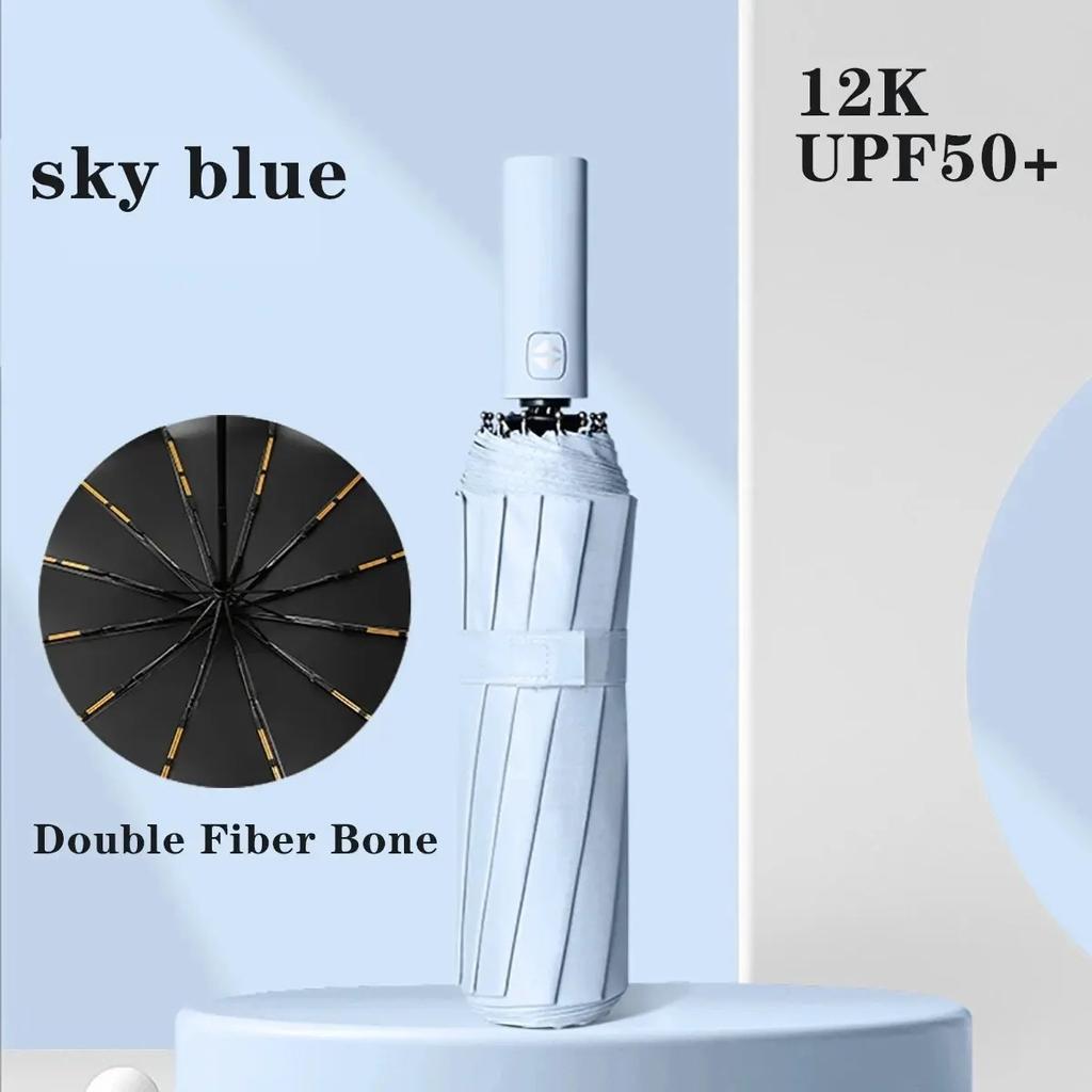 Ветрозащитный автоматический зонт, однотонный ветрозащитный двухслойный устойчивый зонт для мужчин и женщин, роскошные деловые зонты, зонтик