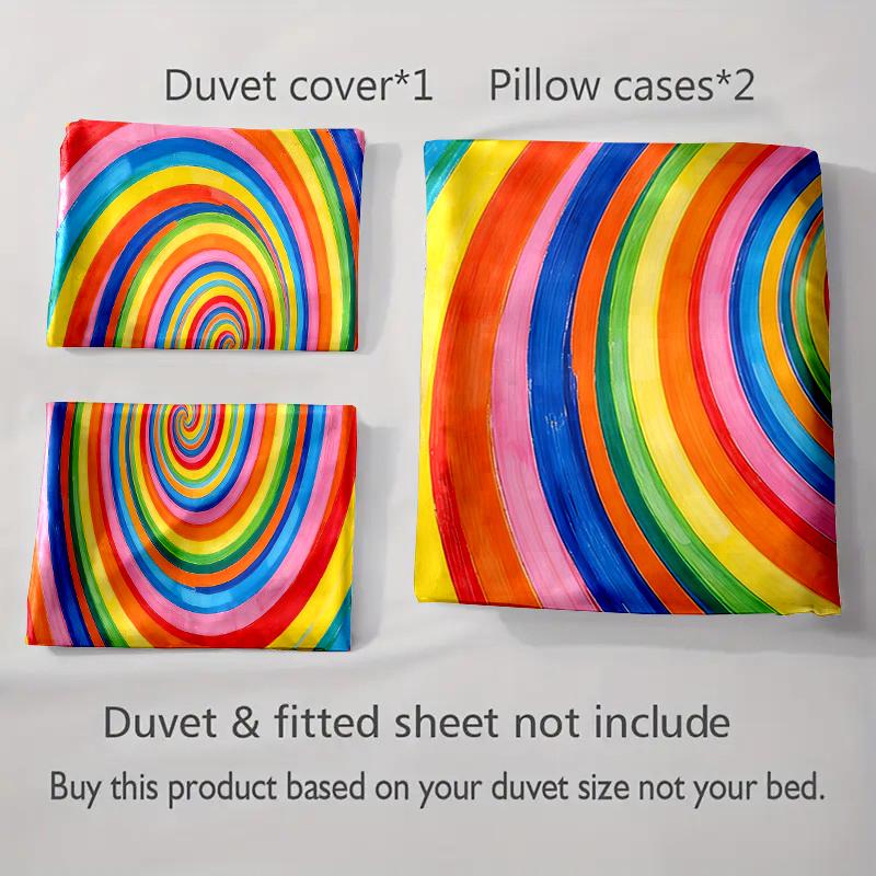 Colorful spiral vortex Bedding Duvet cover sets Duvet covers Pillowcases gifts (1 * Duvet Cover 2 * Pillowcases, without duvet insert)