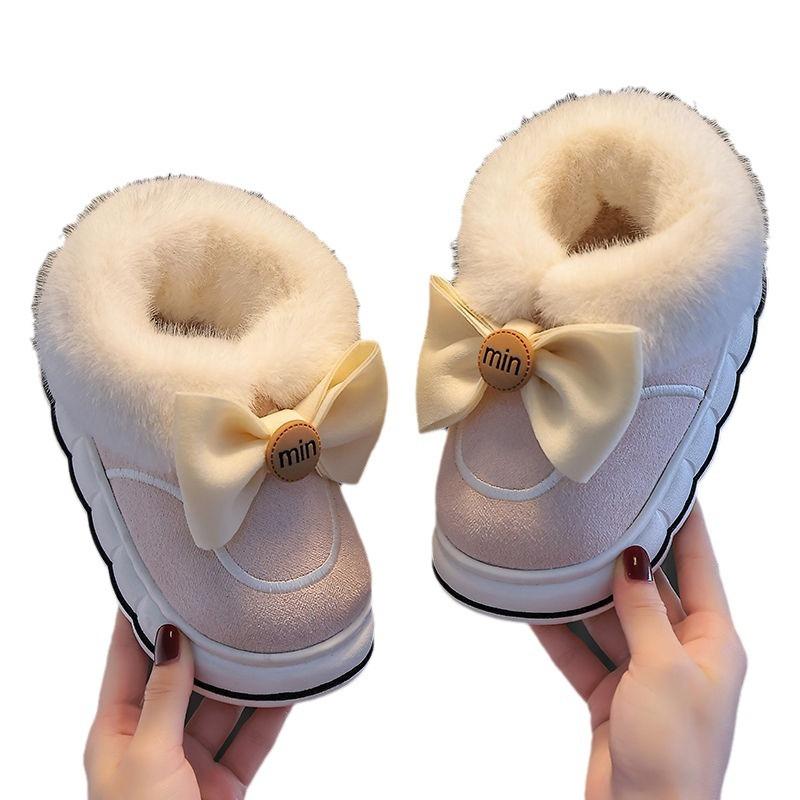 Pantuflas бархатная детская хлопковая обувь зимние новые теплые зимние сапоги для девочек мультяшные хлопковые тапочки для мальчиков нескользящая домашняя обувь детская обувь