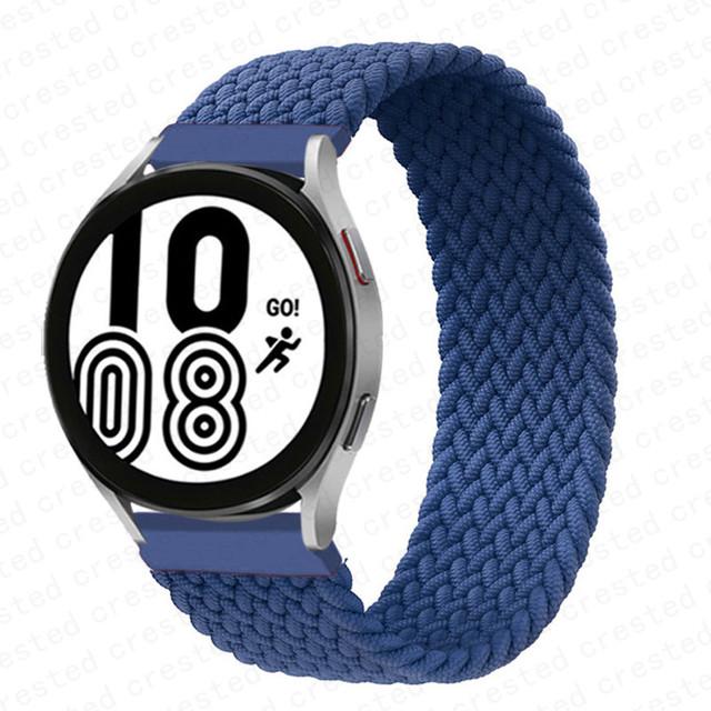 20 мм 22 мм ремешок для Samsung Galaxy watch 6 7 4 5 pro active 2 Gear S3 плетеный браслет solo loop ремешок Huawei watch GT 2 3