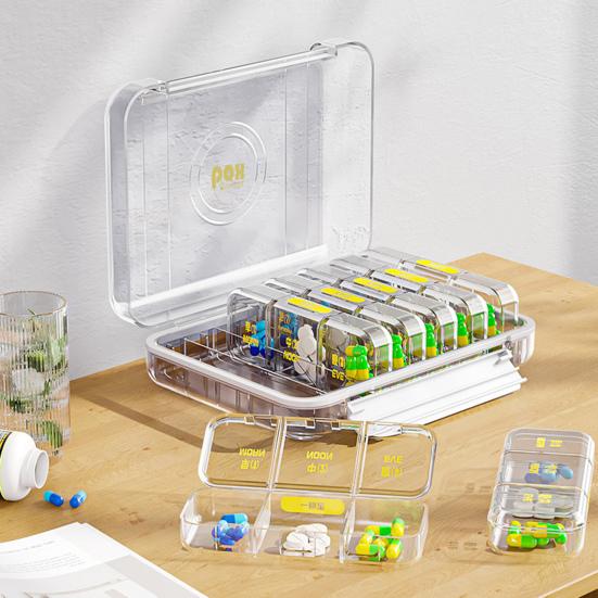 Органайзер для таблеток, 21/28, сетка, пряжка, независимая крышка, хорошая герметичность, легкий доступ, пылезащитный чехол для планшета на 7 дней, еженедельно, канцелярские товары