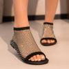 Модные женские плетеные сандалии-балетки из хрустальной сетки 2025 лето, сексуальная обувь, элегантные новые тренды, роскошные шлепанцы, удобные мягкие повседневные сандалии