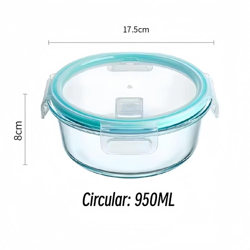 Жаропрочный стеклянный ланч-бокс для микроволновой печи, для приготовления еды, герметичный контейнер для хранения продуктов, миска без БФА для дома и офиса