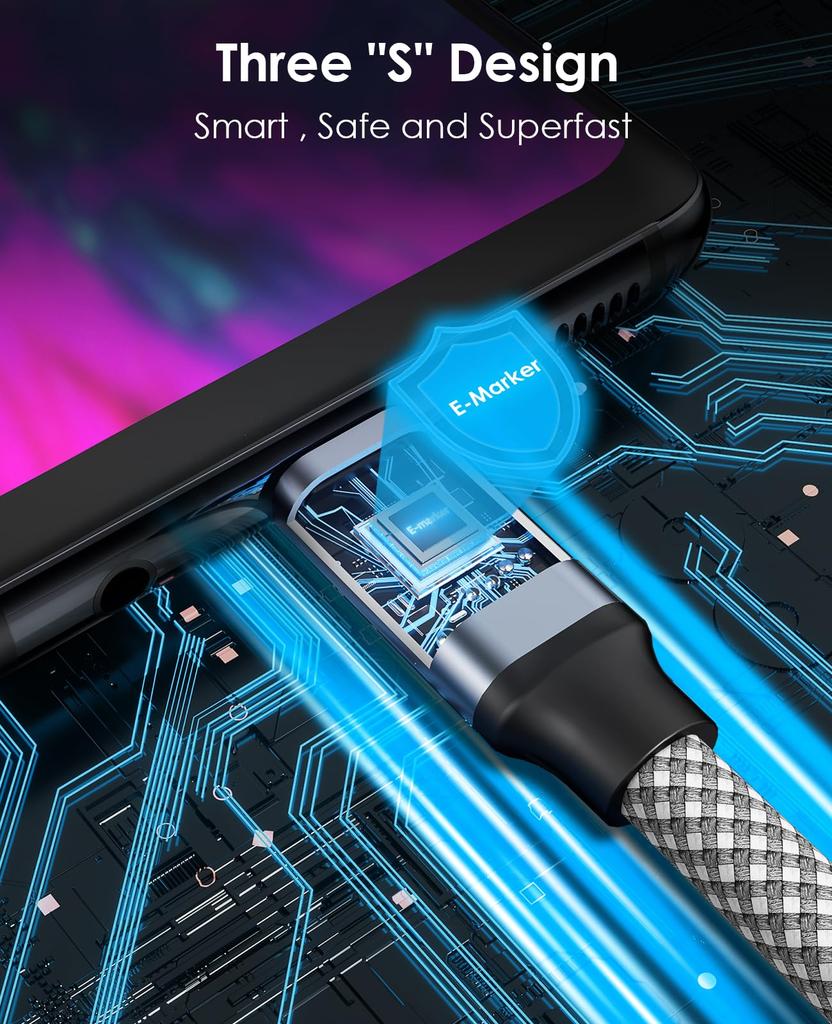 Magtame Magnetic Automatic Fast Metal High Durability Double Совместимость с кабелем Type-C, хранение, зарядка 240 Вт/5 А, кабель Type-C, QC4.0/PD3.1