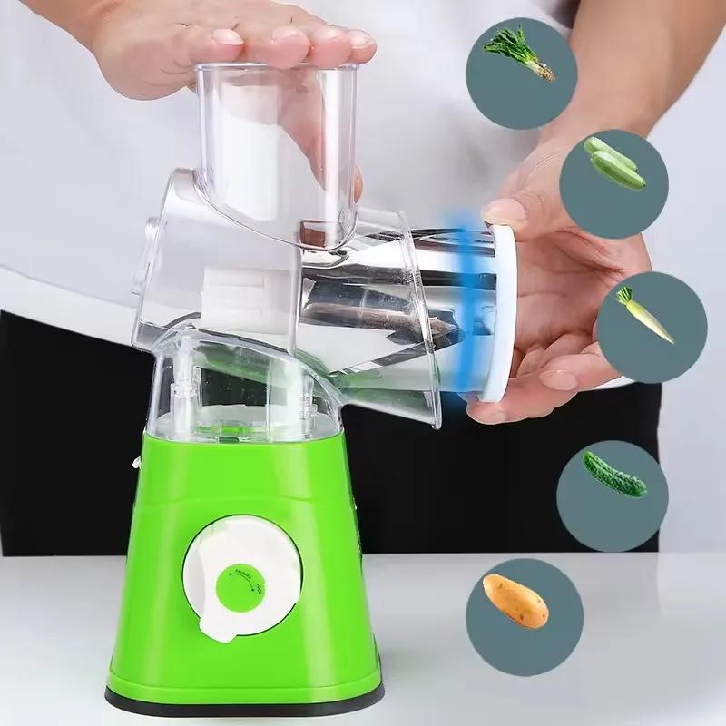 3 In 1 Vegetable Slicer Manual Kitchen Accessories Grater for Vegetable Cutter Round Chopper Mandolin Shredder Potato Home Kitch