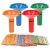 Coin Sorters Tubes Bundle Funnel Shape 4 Color-Coded Tubes with 100 Assorted Flat Wrappers Easy Counting Business Office Supplies
