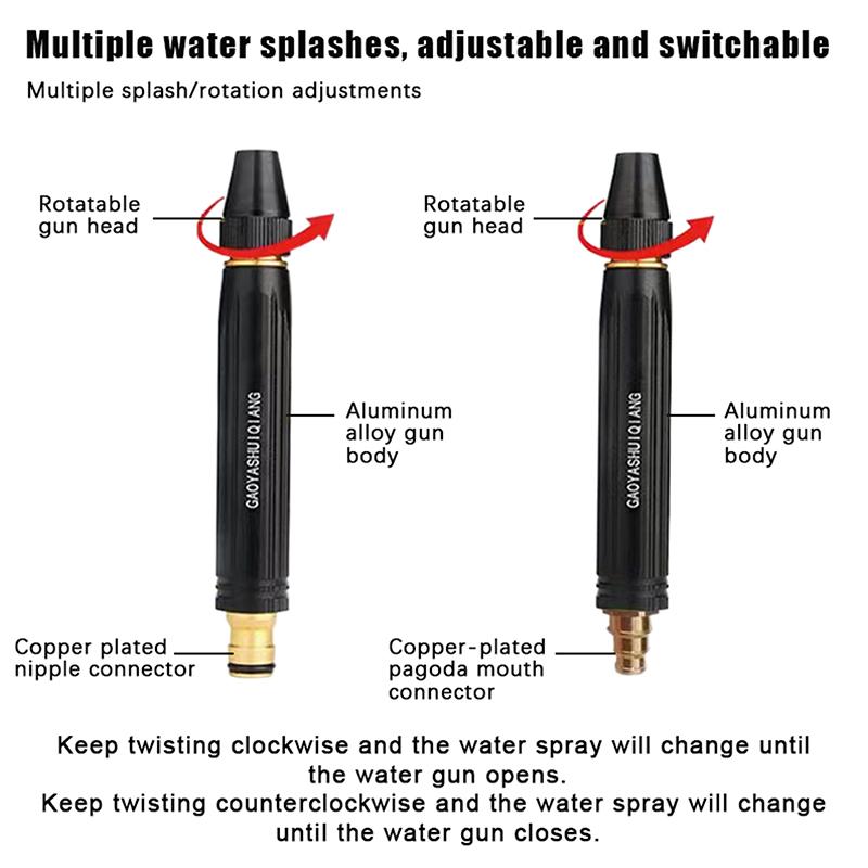 Multi-Function High Pressure Garden Spray Gun Adjustable Manual Hose Nozzle Sprinkler Gardening Tool Water Watering Pipe