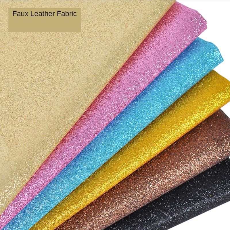 Faux Leather Fabric Glitter By The Meter for Upholstery Sofa Covers Diy Sewing Sequin PU Cloth Decorative Thickened Black White