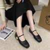 Новые весенне-осенние лаконичные женские туфли с квадратным носком и неглубокой подошвой на плоской подошве с однотонными туфлями-лодочками для женщин