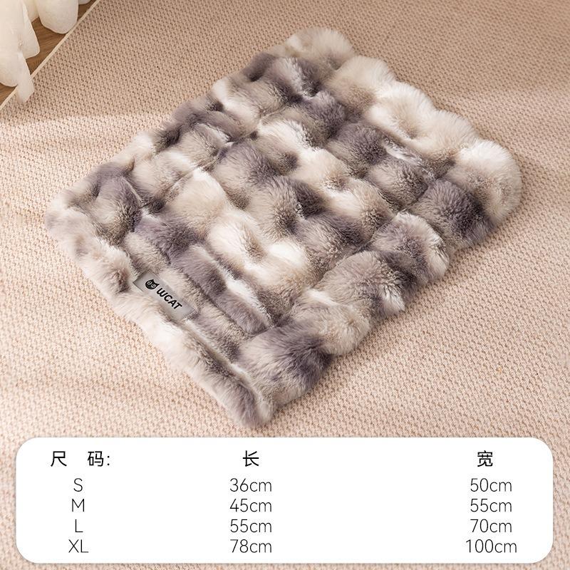 Thickened Flannel Pet Blanket Plaid Pattern Thermal Warm Sleeping Cushion Soft Quilt Bed Mat for Small Dogs Cats Indoor Rest Pet Supplies