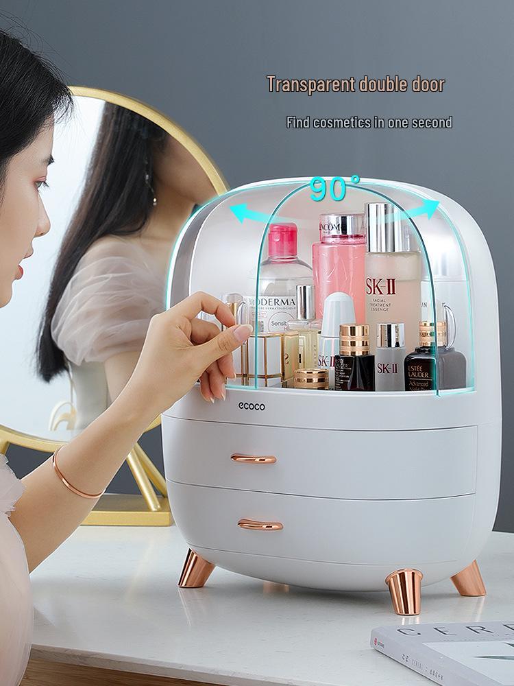 Прозрачный пылезащитный органайзер для косметики: Органайзер для хранения кистей для макияжа и средств по уходу за кожей для туалетного столика