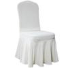 Solid Color Wedding Chair Cover Party Decoration Spandex With Skirt Pleated Use Elastic Stretch Dining Luxury Birthday Banquet
