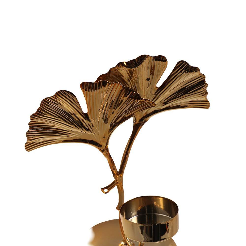 Handmade Ginkgo Candle Holder Exquisite Metal Candlestick Romantic Nordic Candle Holder  Home Decor