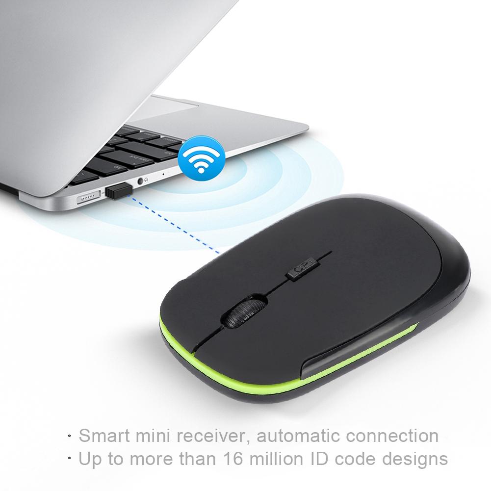 Ultra Thin 2.4G 1200DPI USB Wireless Mouse Ergonomic Optical Positioning Mouse for Laptop