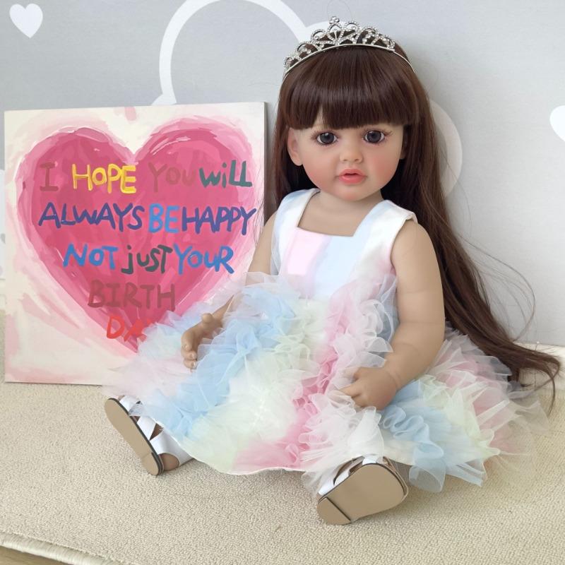 Реалистичная 55 см полностью силиконовая кукла Reborn Baby Betty So Truly Like Toddler Baby Dolls для девочек с прямой ножкой, стоящая Reborn Boneca Menina, подарок для ребенка