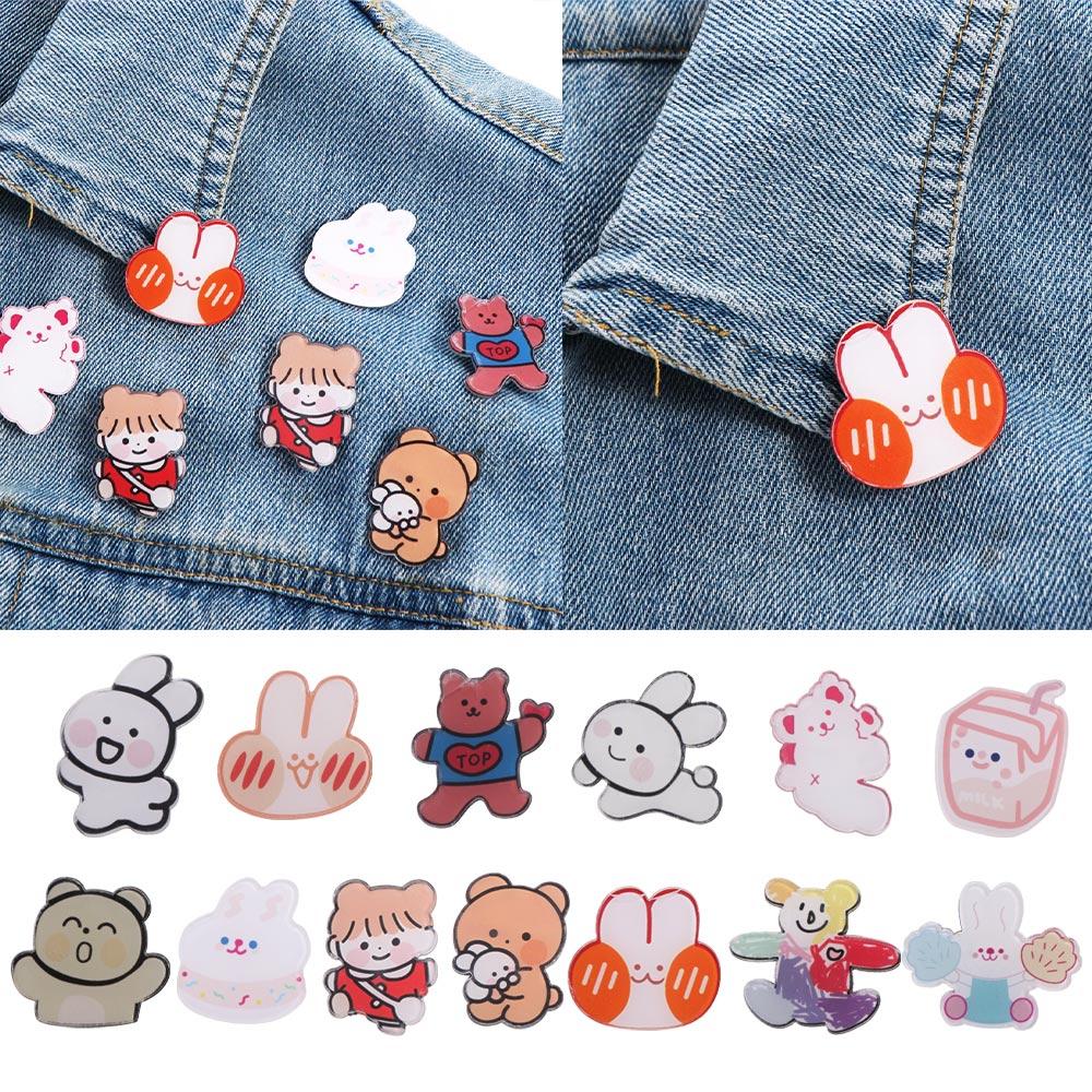 Медведь Мультфильмы Кролик Броши Кролик Медведь Кролик Нагрудные значки Мультфильмы Собака Значок Собака Значок Женщины