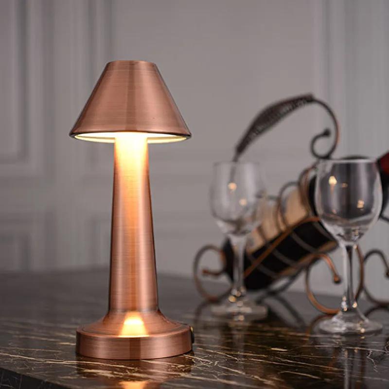 Bar Desk Lamp Table Lamp USB Charging Touch Retro Metal Desk Lamp Scene Decoration Night Lamp Atmosphere Lamp Tri Colored Light Reusable Ya644