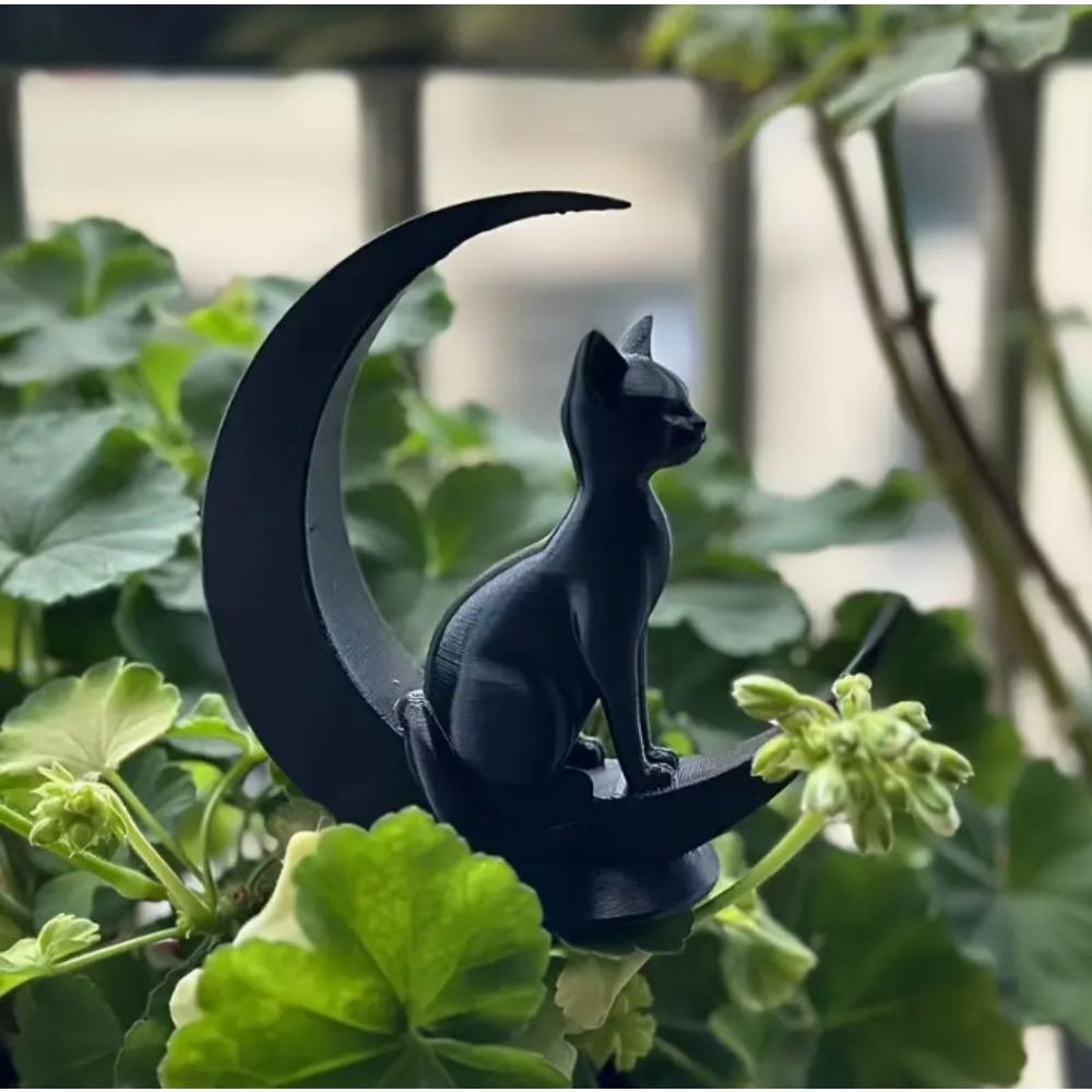 1 шт. 3D-печатные креативные игрушечные украшения Лунный Кот Декоративные Милые Кошки Настольное украшение Поделки Вечеринка Домашний декор