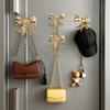 1/2Pcs Large Size Gold Bow Hooks Key Holders Strong Load-bearing Easy Installation Bow Knot Coat Hooks Hat Towel Hangers
