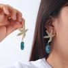 Серьги в пляжном стиле со звездой и ракушкой для женщин, цинковый сплав, смола, модные statement украшения