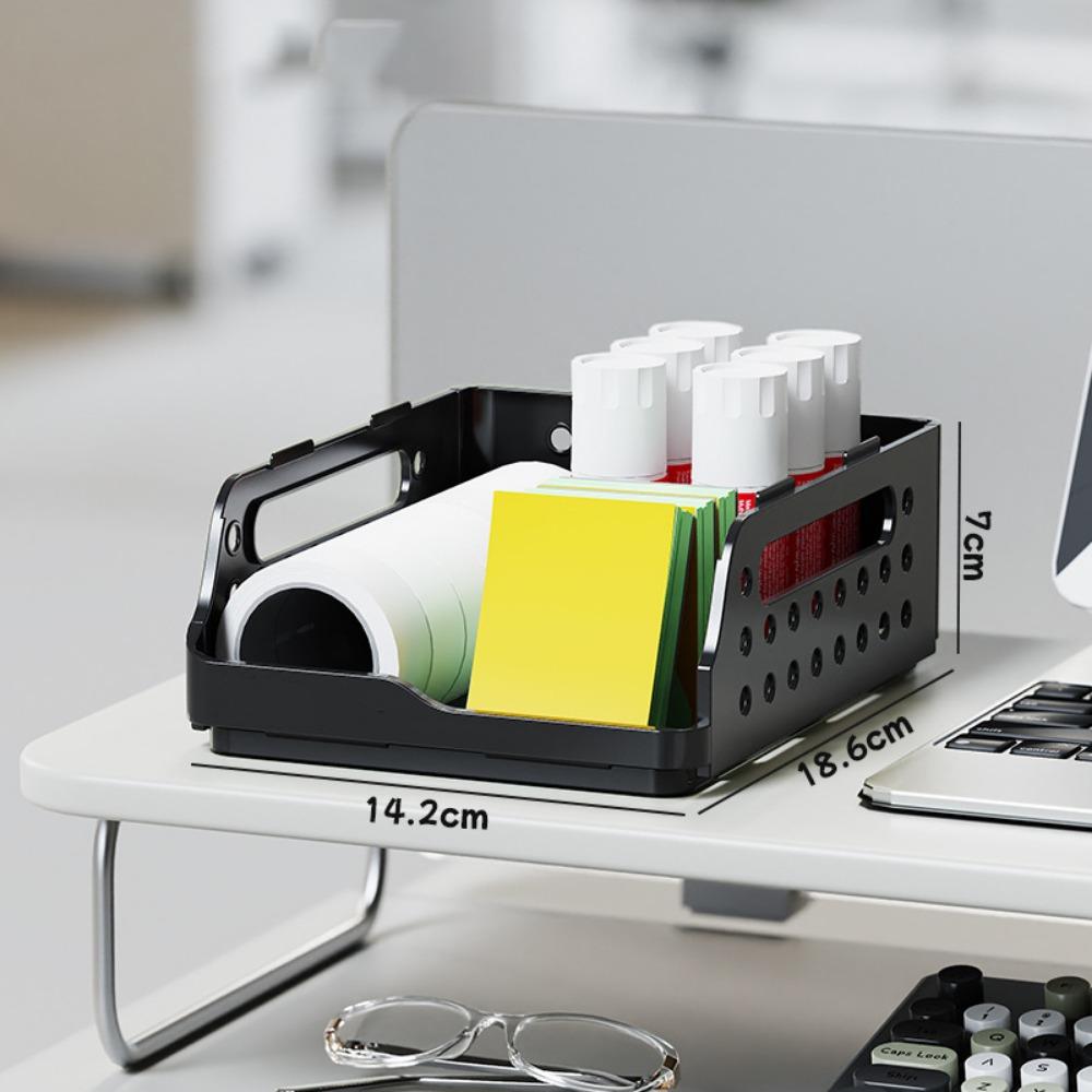 Plastic Storage Box Perforated Board Desktop Bookshelf Toy Container Foldable Storage Baskets  Home