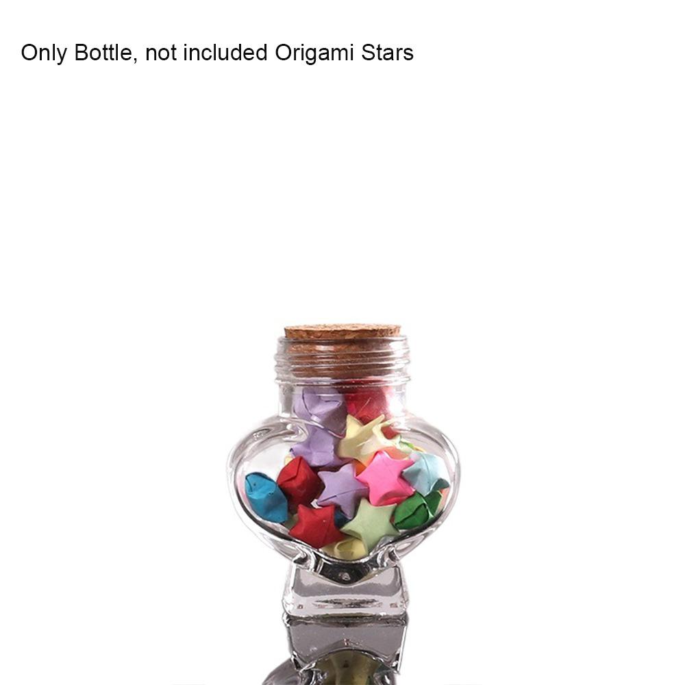 Peach Heart Shape Wishing Bottle Craft Storage Bottle Creative Drift Bottle  for Home