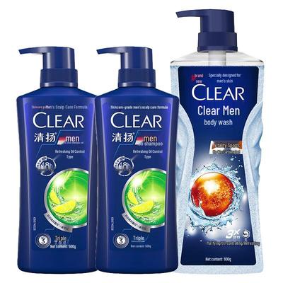Набор гелей для душа и волос Clear Men для контроля жирности