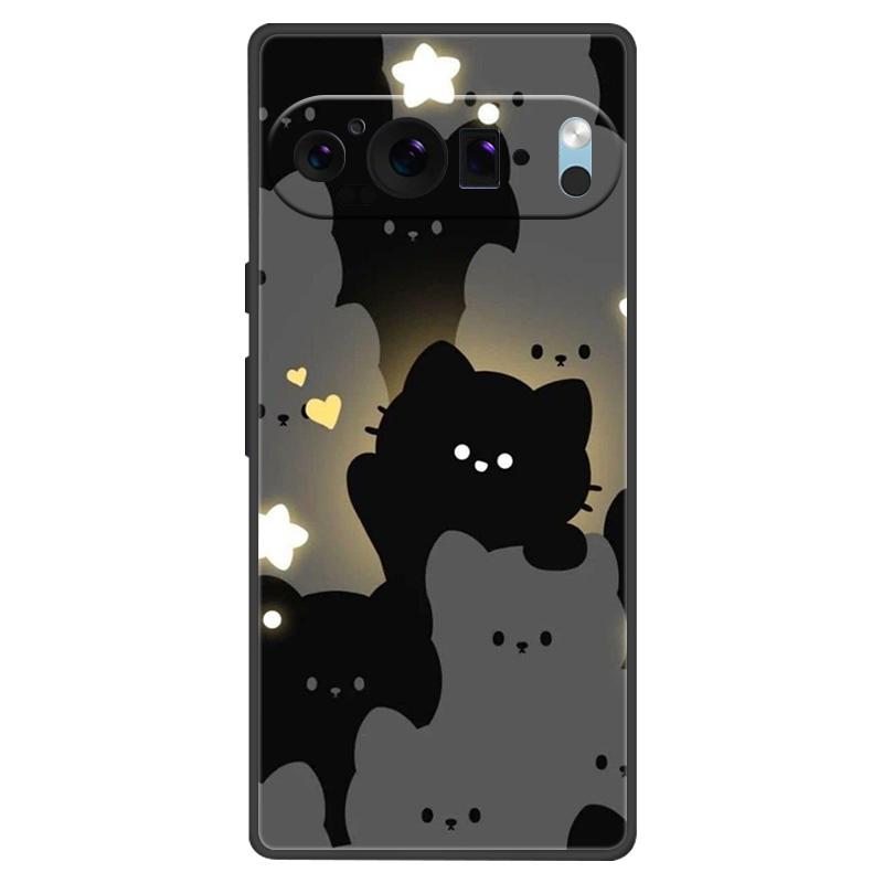 For Google Pixel 9 Pro XL Case Cool Painted Silicone TPU Soft Cover For Googe Pixel 9 9 Pro 8A Cases Black Protective Shells