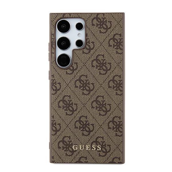 Guess 4G Metal Gold Logo Case For Samsung Galaxy S24 Ultra - Brown
