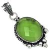 Подвеска с зеленым кварцевым камнем, серебряное украшение ручной работы на День матери, 2 дюйма