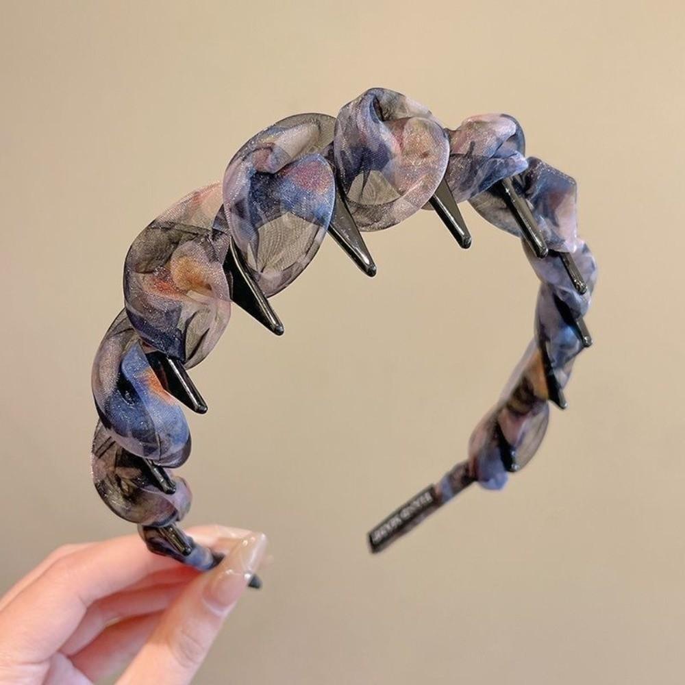 Pleated Hairband U Shape High Cranium Headband Elegant Hair Hoops Hair Accessories