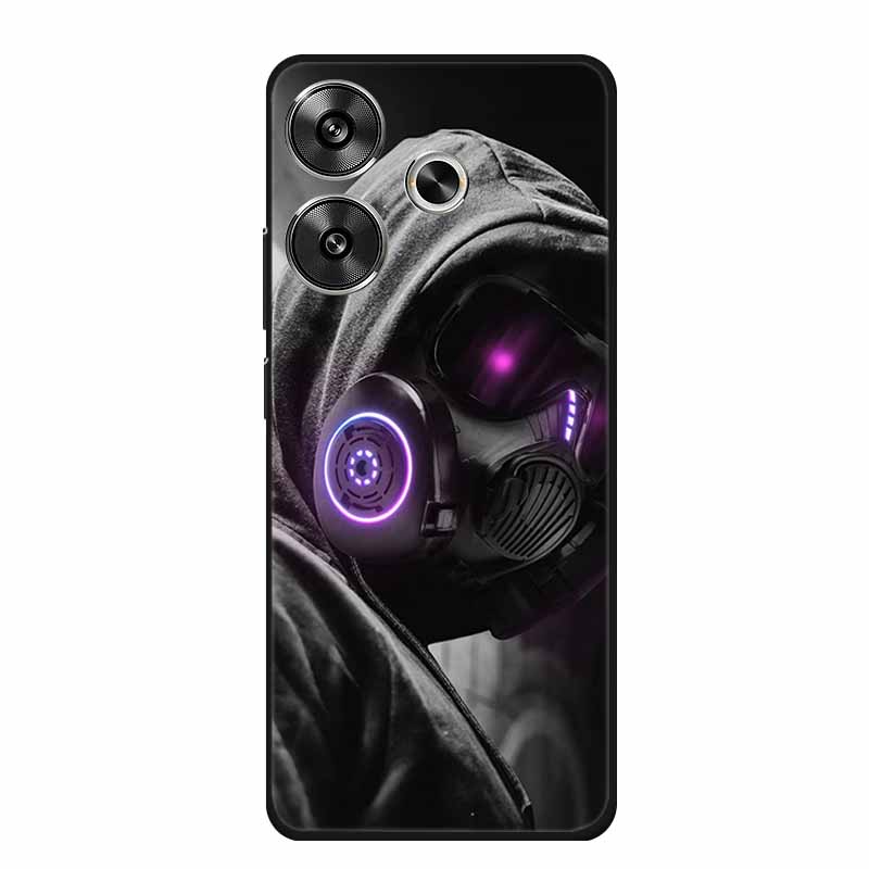 6.79" For Poco M6 4G Case POCOM6 Phone Cover Black Silicone Soft Back Cover Case For Xiaomi Poco M6 4G Case M 6 Protective Coque