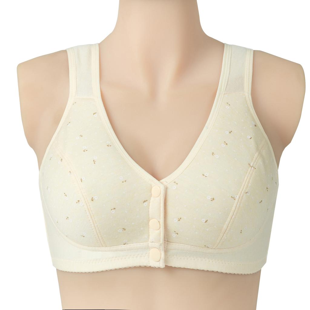 Нижнее белье для женщин среднего и пожилого возраста, легкая пряжка спереди, тонкий срез, мягкий хлопковый женский бюстгальтер без стального кольца, большой размер, удобный бюстгальтер