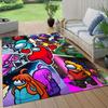 Among Us Flannel Pattern Square Carpet,Area Rug,Carpet Rug for Living Room Bedroom Sofa Playroom Decor,Non-slip Floor Mat
