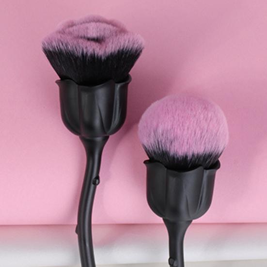 Кисть для макияжа в форме цветка розы, эргономичная ручка, приятная для кожи, мягкая косметическая кисть в форме цветка розы для красоты