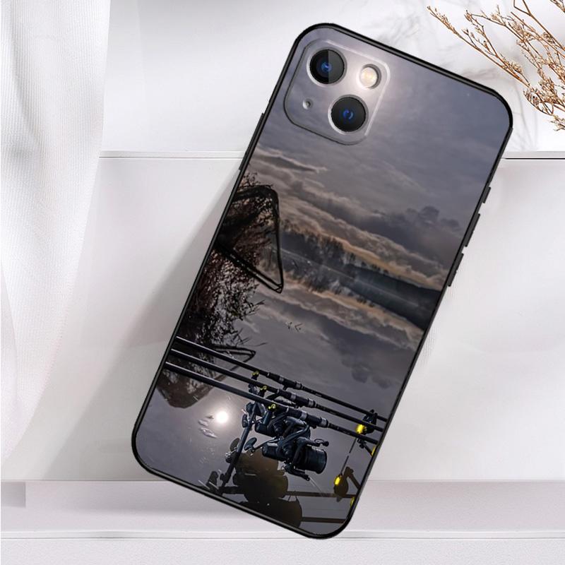 Carp Fish Fishing Rod Phone Case For iPhone 14 13 12 11 16 15 Pro Max Plus Mini 7 8 X XR XS Max Soft Cover