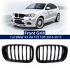 Car Front Sport Kidney Grill Grille Matte Glossy For BMW X3 F25 X4 F26 14-17 Single Line Slat Replacement Racing Bumper